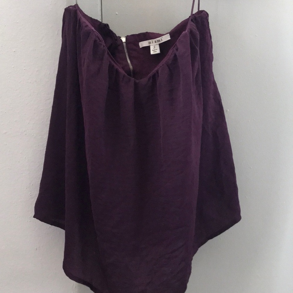 Francescas Plum Strapless Top w/ Open Back
